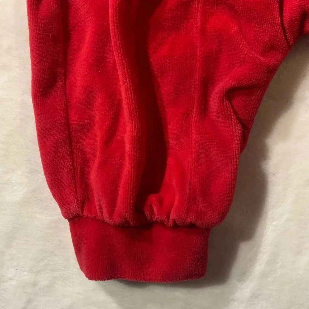 OshKosh B'gosh Red Velour Drummer Boy Embroidered Overalls Christmas Holiday 12m